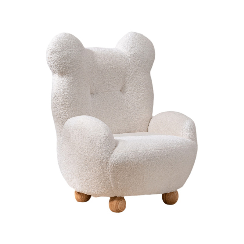 Fauteuil enfant en forme d'ours avec accoudoirs, touche enfant confortable avec velours Teddy