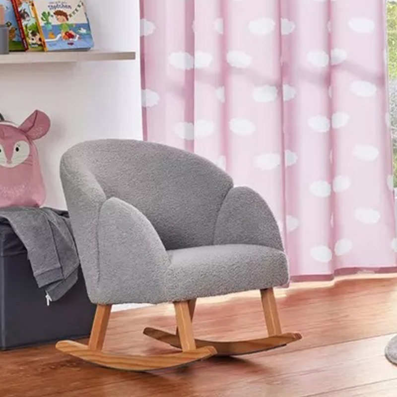 Fauteuil à bascule pour enfants avec accoudoirs, touche enfant confortable avec tissu bouclé