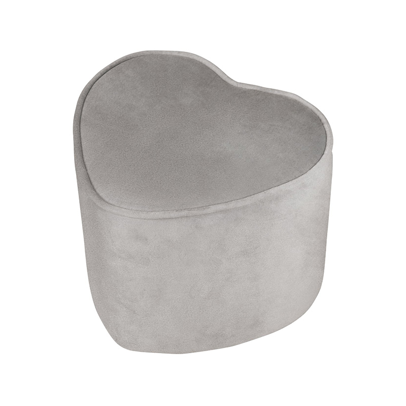 Tabouret enfant en forme de coeur, tabouret confortable recouvert de velours, pouf