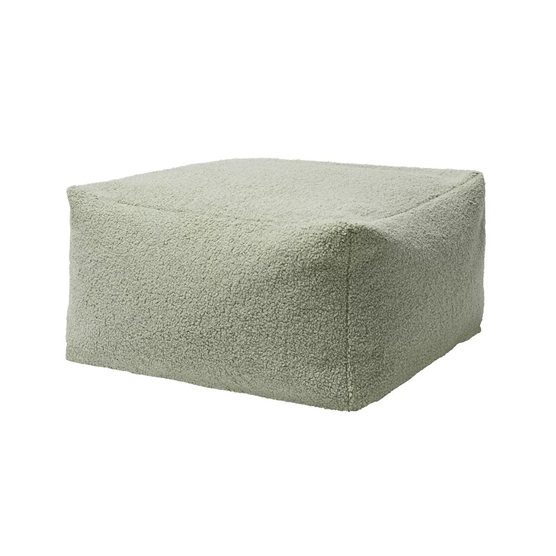 Pouf carré doux avec rembourrage doux et tissu bouclé