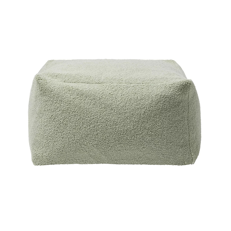 Pouf carré doux avec rembourrage doux et tissu bouclé