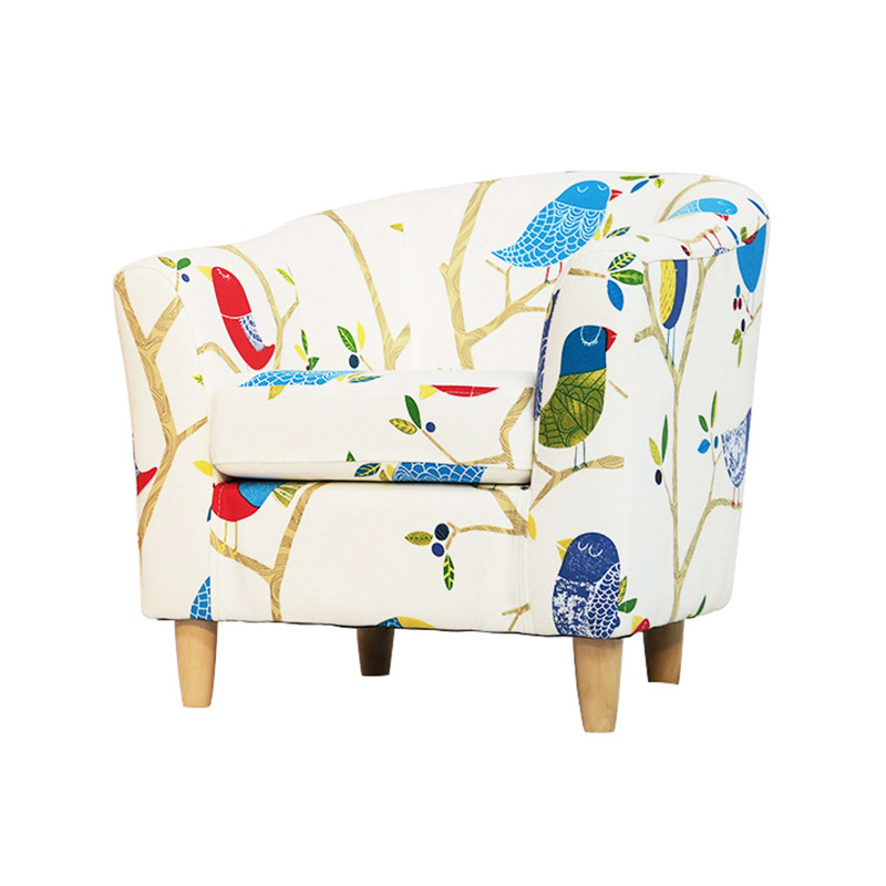 Fauteuil enfant avec accoudoirs, mini-fauteuil confortable recouvert de tissu en coton à motifs