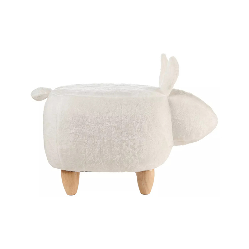 Pouf pour enfant en forme d'animal avec pieds en bois robustes et tissu doux