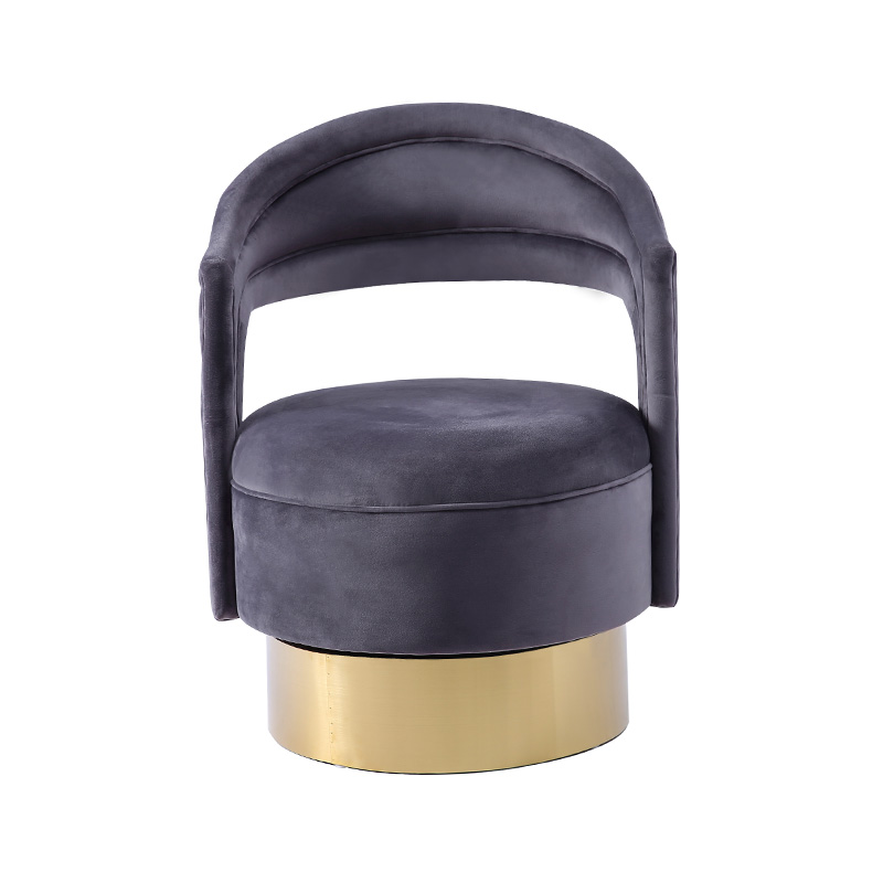 Fauteuil d'appoint pivotant en velours