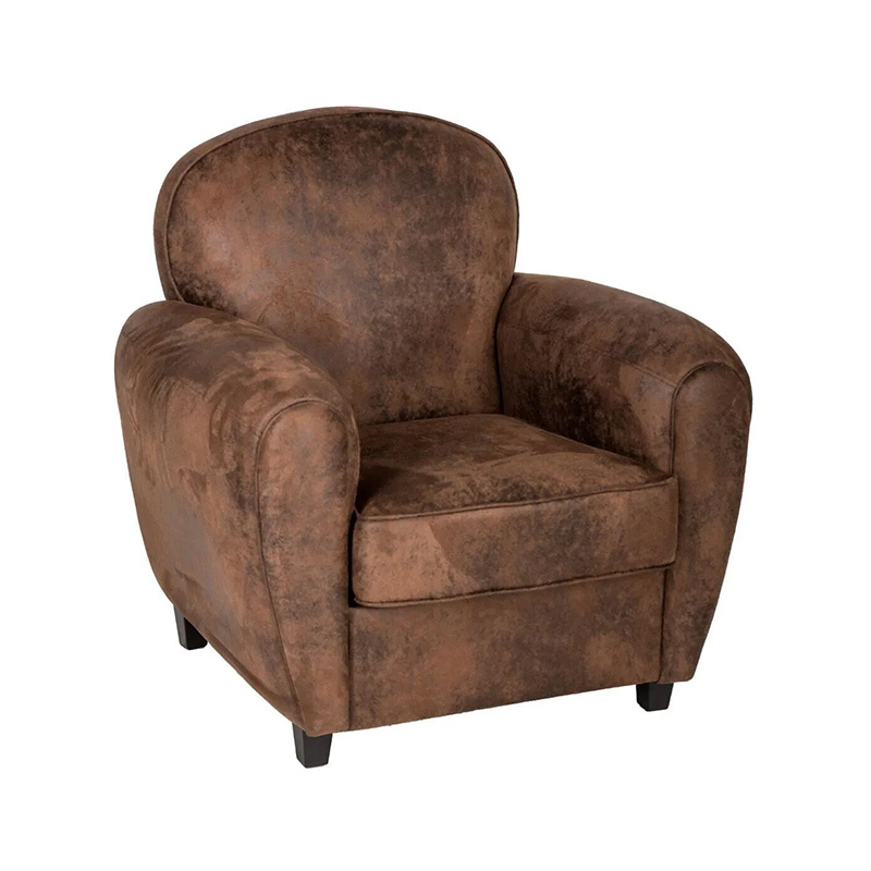 Canapé fauteuil aspect antique en tissu