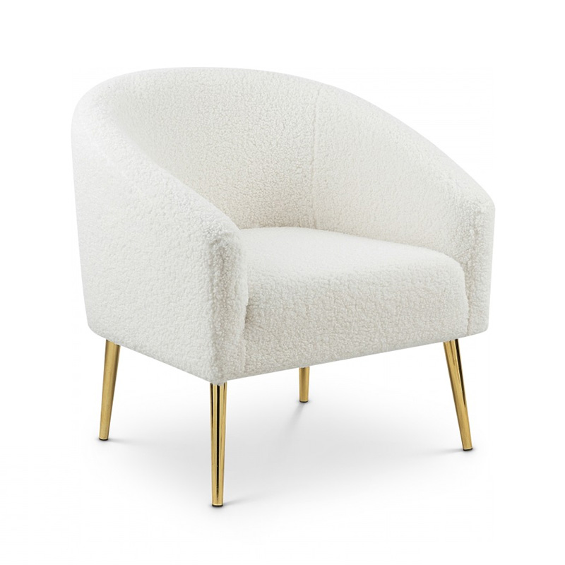 Fauteuil d'appoint en fourrure blanche