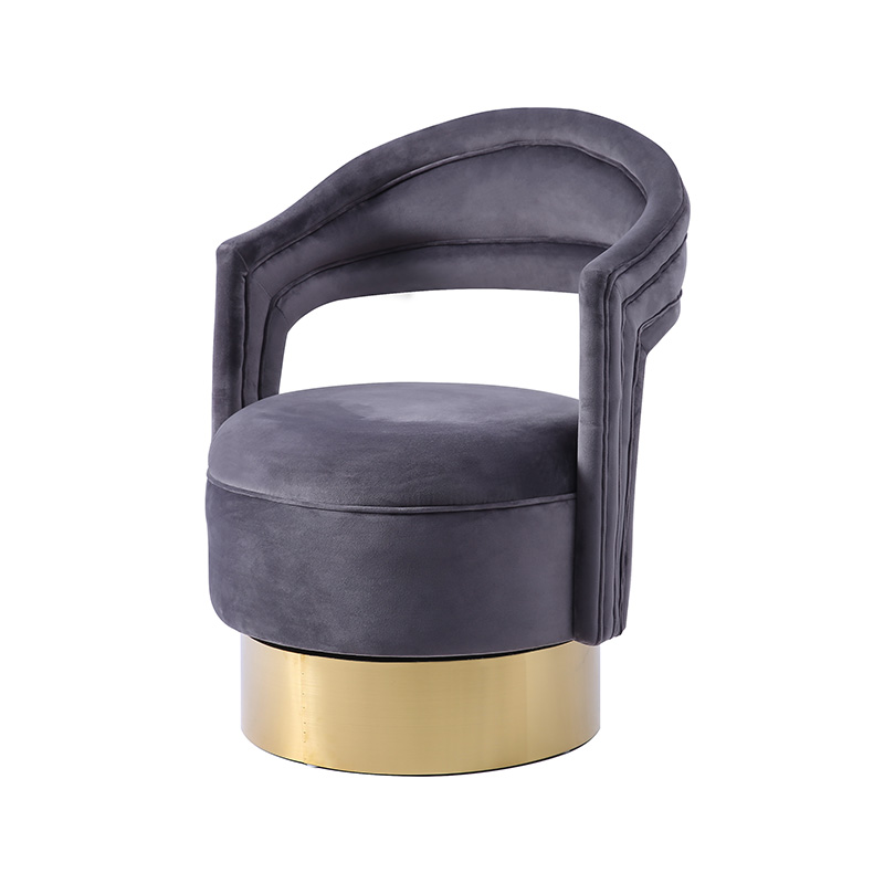 Fauteuil d'appoint pivotant en velours