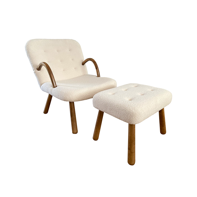 Chaise de loisirs avec tabouret assorti