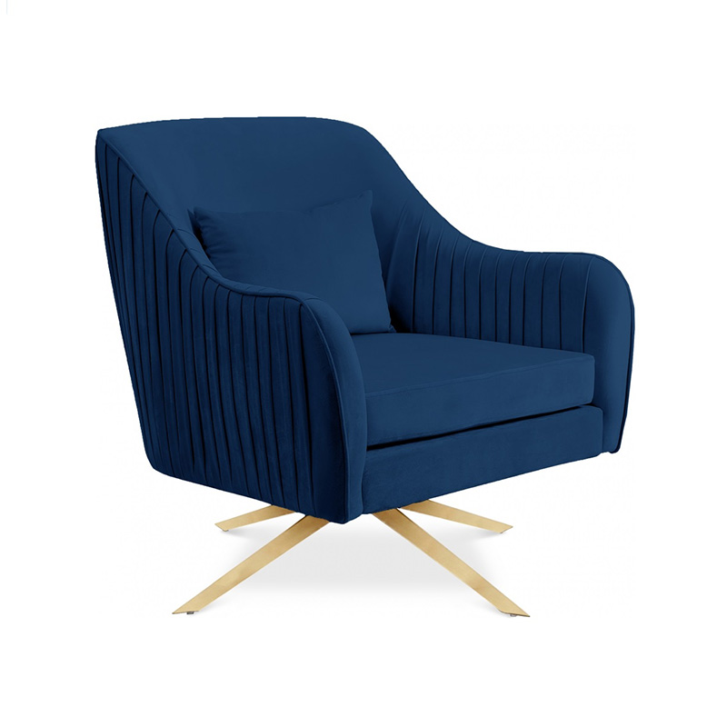 Fauteuil d'appoint pivotant en velours