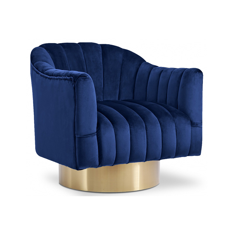 Fauteuil d'appoint pivotant en velours