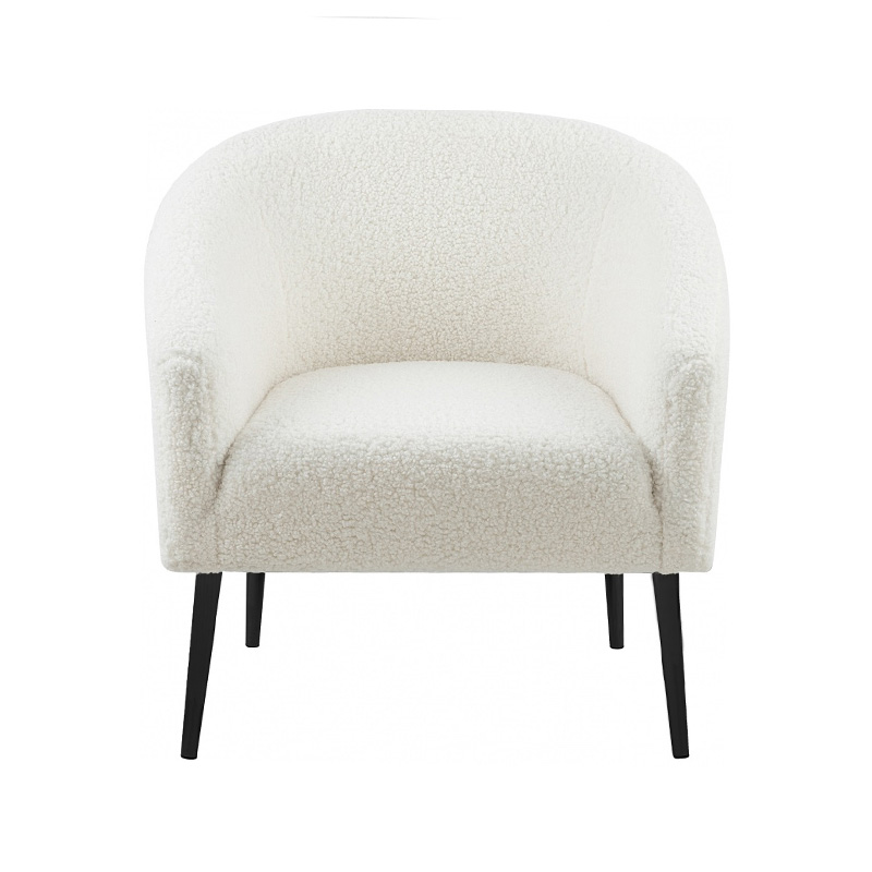 Fauteuil d'appoint en fourrure blanche