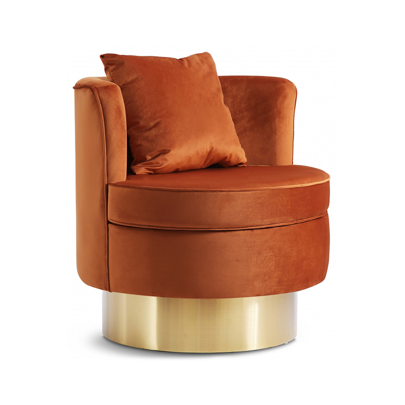 Fauteuil d'appoint pivotant en velours