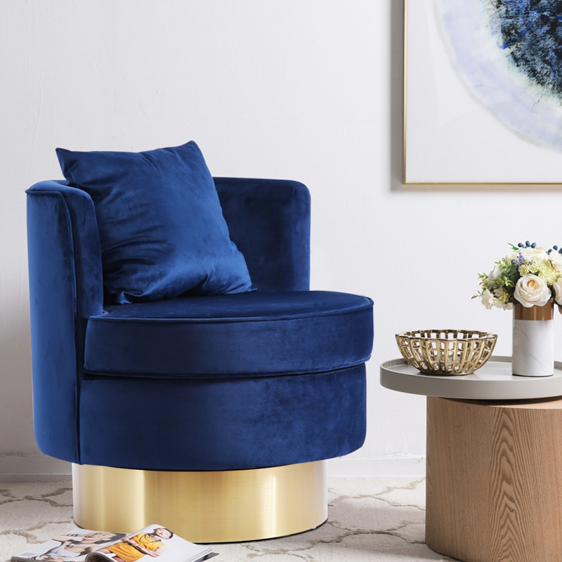 Fauteuil d'appoint pivotant en velours