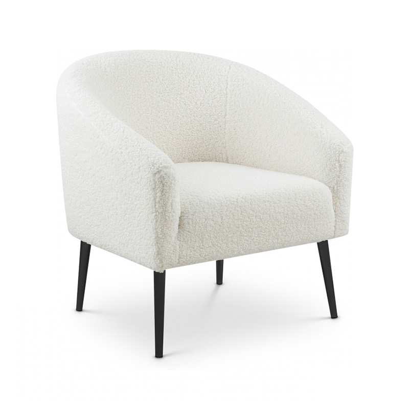 Fauteuil d'appoint en fourrure blanche