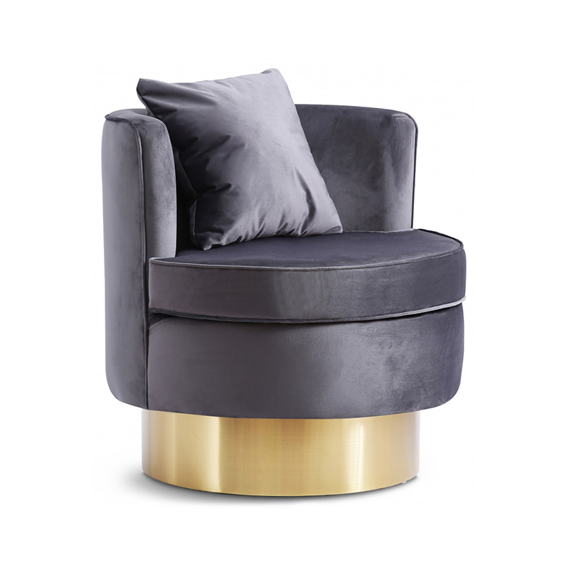 Fauteuil d'appoint pivotant en velours