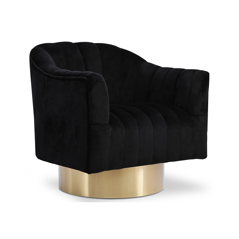 Fauteuil d'appoint pivotant en velours