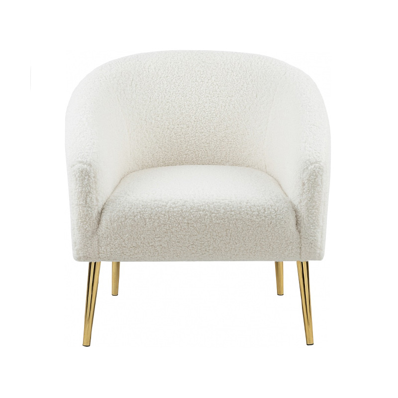 Fauteuil d'appoint en fourrure blanche