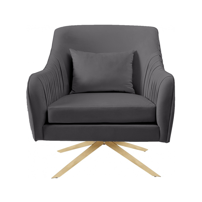 Fauteuil d'appoint pivotant en velours